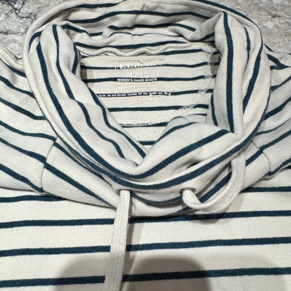 L.L. Bean Navy and White Striped Sweater - Picture 2 of 4